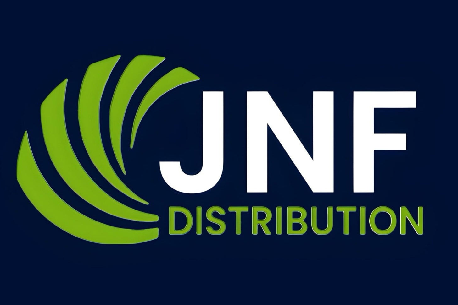 JNF Distribution logo on a dark blue background